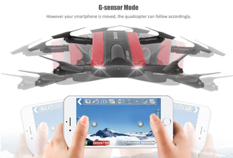 JXD 523 Mini Foldable RC Pocket Drone BNF WiFi FPV 0.3MP Camera / G-sensor Mode / Air Press Altitude Hold