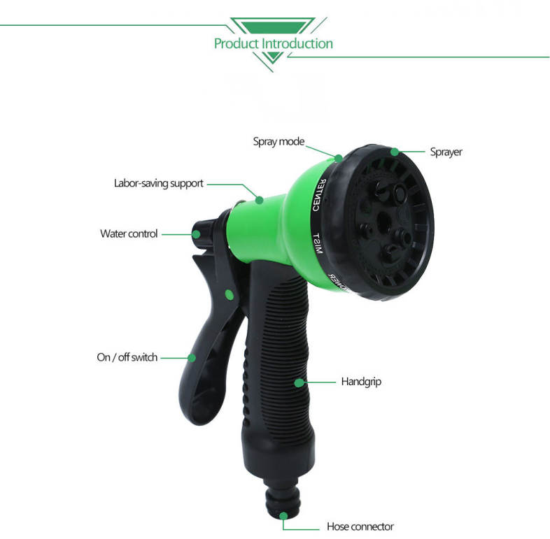 TALL TOP Expandable Garden Magic Hose Water Pipe with 8 in 1 Spray Gun