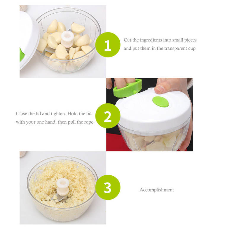Multifunctional 500ML Hand Pulled Manual Vegetable Cutter Kitchen Food Grinder Tool