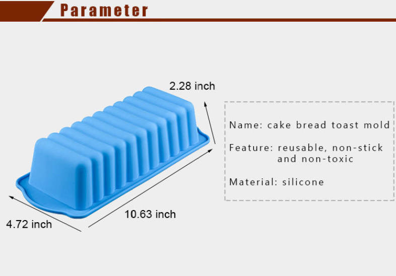 Rectangle Shape Silicone Multi-function Cake Bread Toast Mold Bakeware