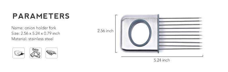 Stainless Steel Onion Holder Fork Tomato Potato Cutting Aid Meat Tenderizer Needle Kitchen Tools