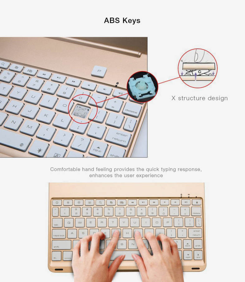 Wireless Bluetooth 3.0 Keyboard Folio Smart Case Cover Auto Sleep with Backlit for New iPad 9.7 inch 2017 ( A1822 / A1823 )