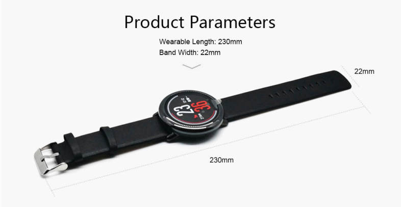 22mm Genuine Leather Wristband Pin Buckle for HUAMI AMAZFIT Smart Bracelet