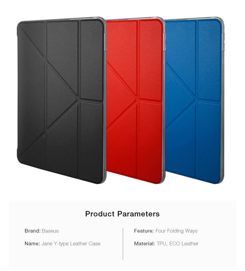 Baseus Jane Y-type Leather Case Smart Sleep Cover for New iPad Pro 12.9 inch 2017