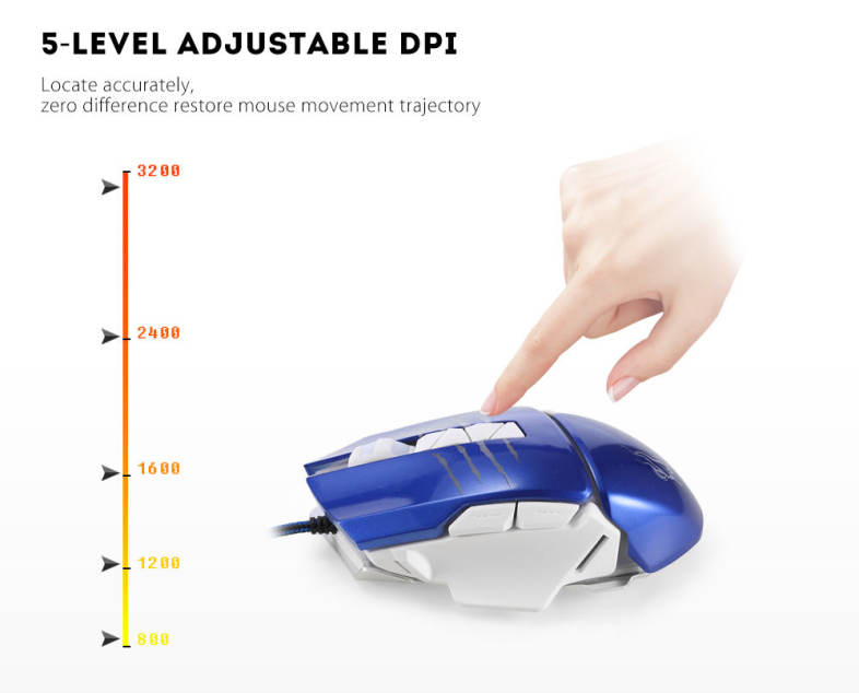 HTS - H400 - L Wired Gaming Mouse with LED Light 3200DPI