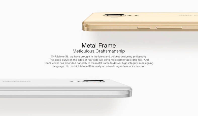 Ulefone S8 5.3 inch 3G Smartphone Android 7.0 MTK6580 Quad Core 1.3GHz 1GB RAM 8GB ROM 2.5D Screen Dual Rear Cameras Fingerprint Scanner