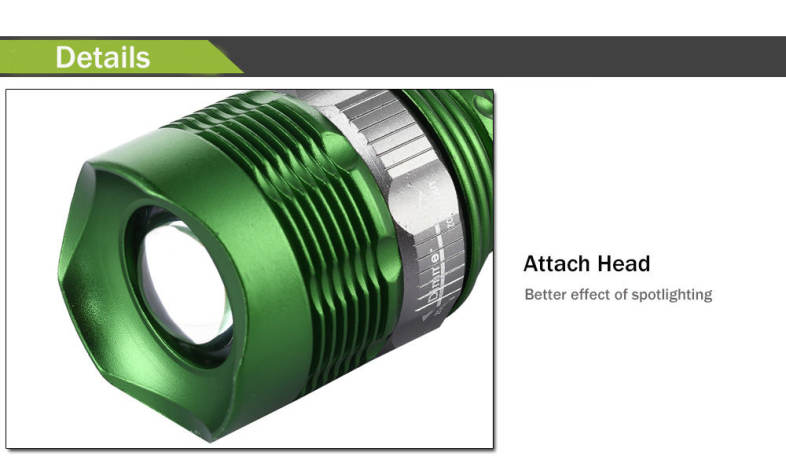 JIAOSUN Waterproof 3 Modes Zooming Flashlight Outdoor Aluminium Alloy Torch