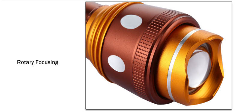 JIAOSUN Waterproof 3 Modes Zooming Aluminium Alloy Outdoor Flashlight