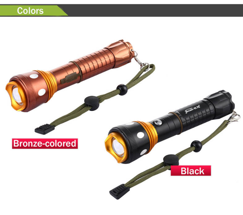 JIAOSUN Waterproof 3 Modes Zooming Aluminium Alloy Outdoor Flashlight