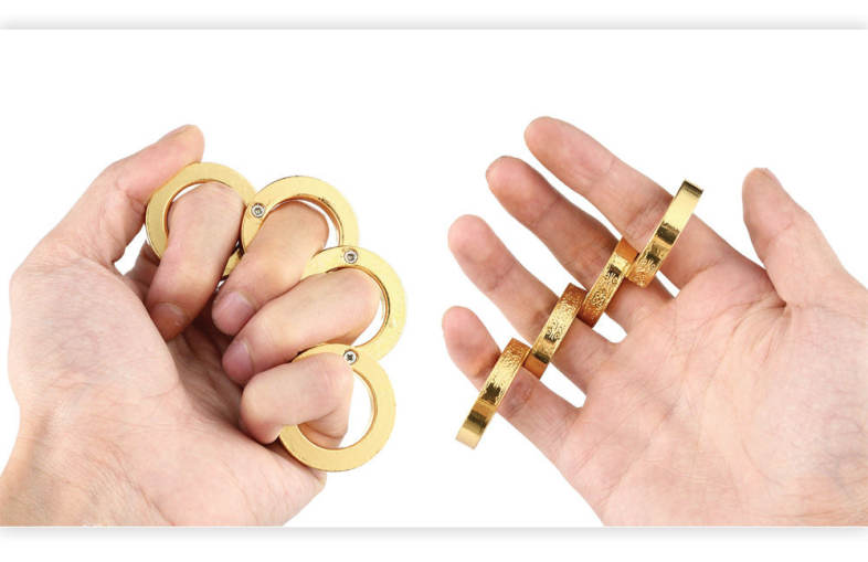 Man Stylish Defensive Hexagon Round Ring with Four Layer Design