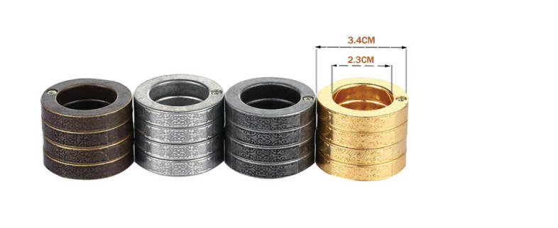 Man Stylish Defensive Hexagon Round Ring with Four Layer Design