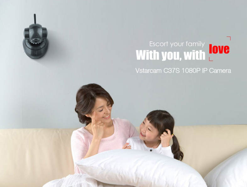 Vstarcam C37S HD 1080P Wireless WiFi IP Indoor Security Camera Night Vision / P2P / Motion Detection / Pan and Tilt