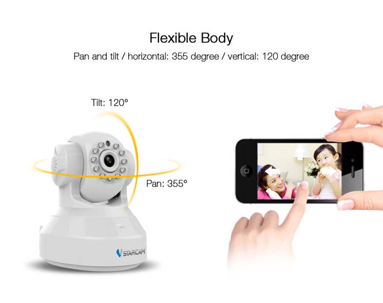 Vstarcam C37S HD 1080P Wireless WiFi IP Indoor Security Camera Night Vision / P2P / Motion Detection / Pan and Tilt