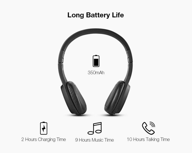 ONMUC L5 Wireless Foldable Touch Controlled Bluetooth Headphones Stretchable Headband