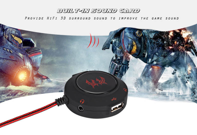 KOTION EACH S2 External USB Sound Card Plug and Play Stereo Headset Adapter for PC Laptops PS4