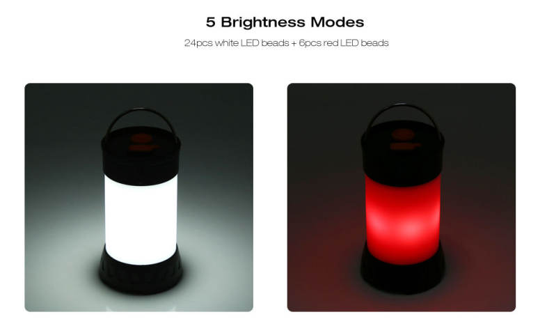 Portable 5W 5 Brightness Mode Camping Lamp Emergency Bulb Light for Outdoor Hiking Reading Fishing Caving Tent