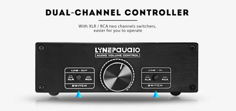 LINEPaudio A967 Full-balanced Passive Preamp XLR / RCA Volume Controller Dual-channel