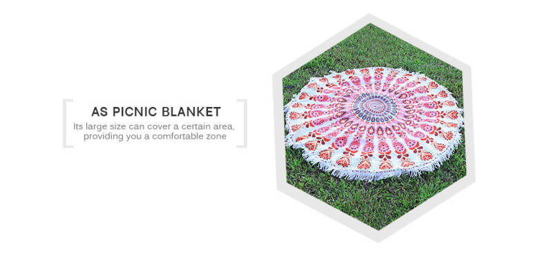 150 x 150cm Round Tassel Tapestry Bohemian Beach Yoga Towel Mat