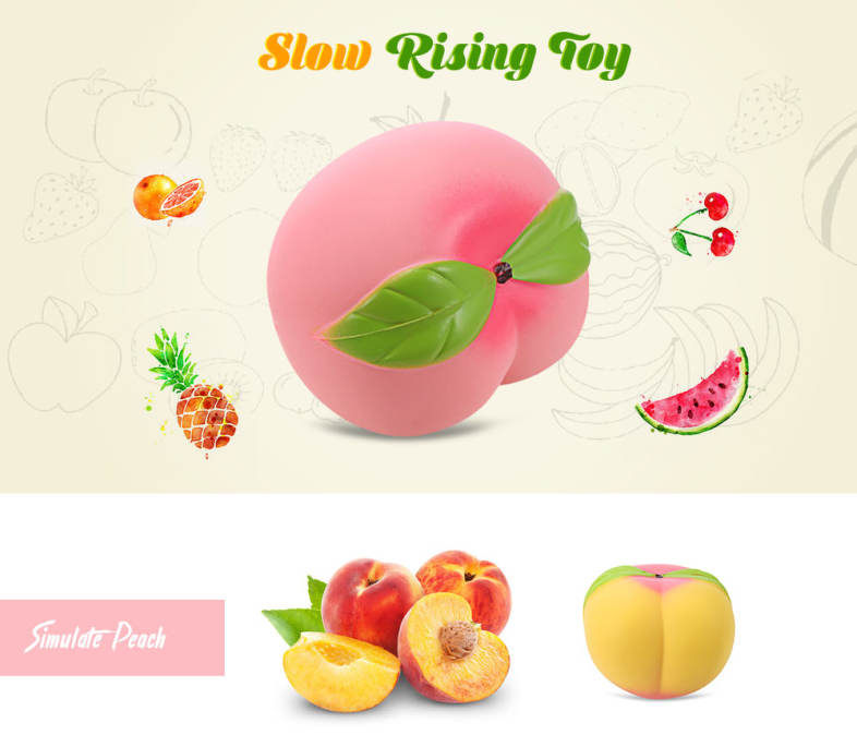Squishy PU Sponge Slow Rising Simulate Jumbo Peach Decoration Squeeze Toy Stress Reliever
