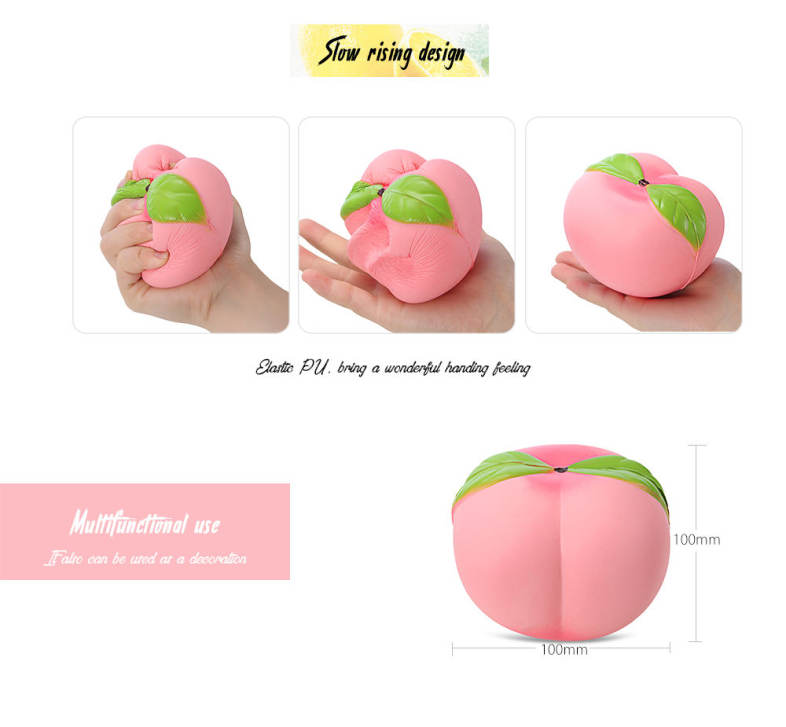 Squishy PU Sponge Slow Rising Simulate Jumbo Peach Decoration Squeeze Toy Stress Reliever