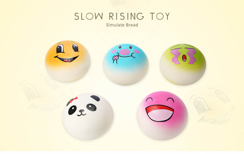 5PCS Squishy PU Sponge Slow Rising Simulate Jumbo Bread Pendant Decoration Squeeze Toy Stress Reliever
