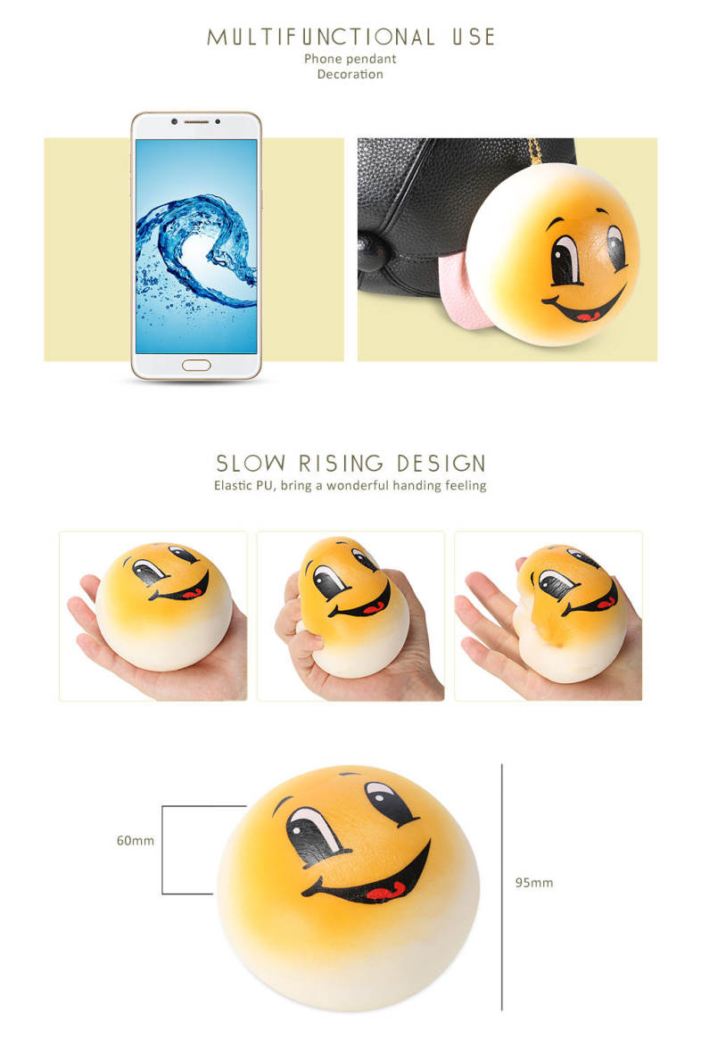 5PCS Squishy PU Sponge Slow Rising Simulate Jumbo Bread Pendant Decoration Squeeze Toy Stress Reliever