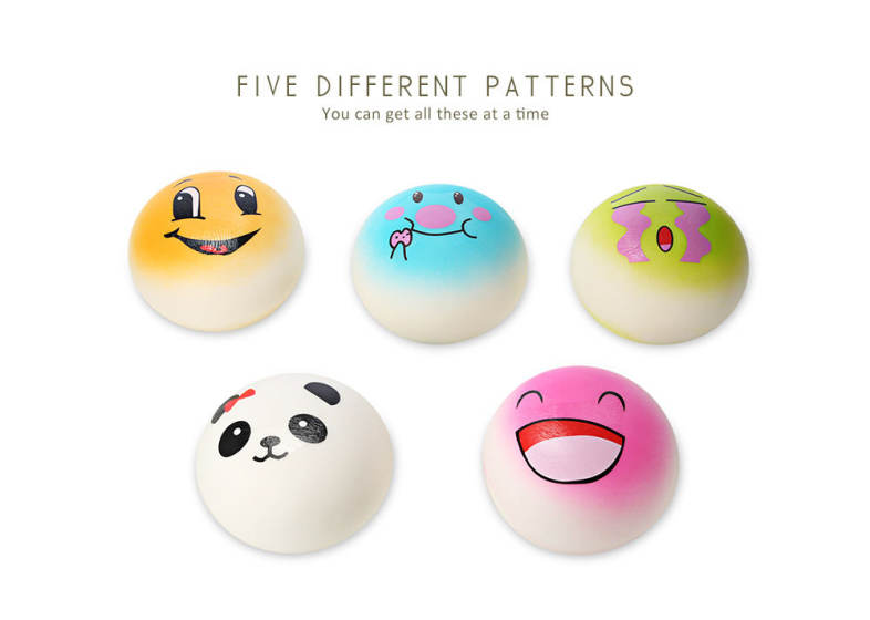 5PCS Squishy PU Sponge Slow Rising Simulate Jumbo Bread Pendant Decoration Squeeze Toy Stress Reliever