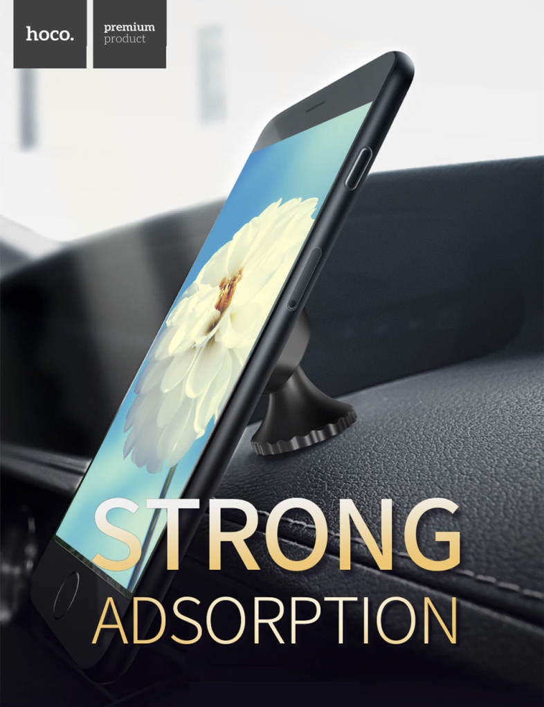 HOCO CA9 Magnetic Car Phone Holder Mount Stand Bracket 360 Degree Rotation Adhesive Type