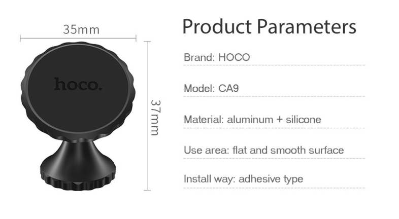 HOCO CA9 Magnetic Car Phone Holder Mount Stand Bracket 360 Degree Rotation Adhesive Type