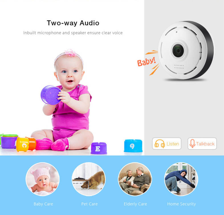 Hiseeu HSY - P6 HD 960P Wireless WiFi IP Indoor Security Camera 360 Degree Fisheye / IR Night Vision / P2P / Motion Detection