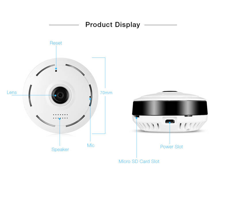 Hiseeu HSY - P6 HD 960P Wireless WiFi IP Indoor Security Camera 360 Degree Fisheye / IR Night Vision / P2P / Motion Detection