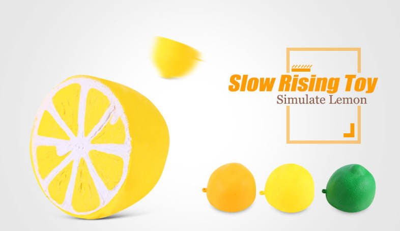 Squishy PU Sponge Slow Rising Simulate Lemon Pendant Decoration Squeeze Toy Stress Reliever