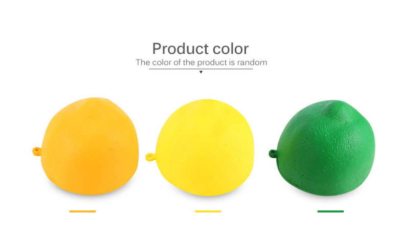 Squishy PU Sponge Slow Rising Simulate Lemon Pendant Decoration Squeeze Toy Stress Reliever