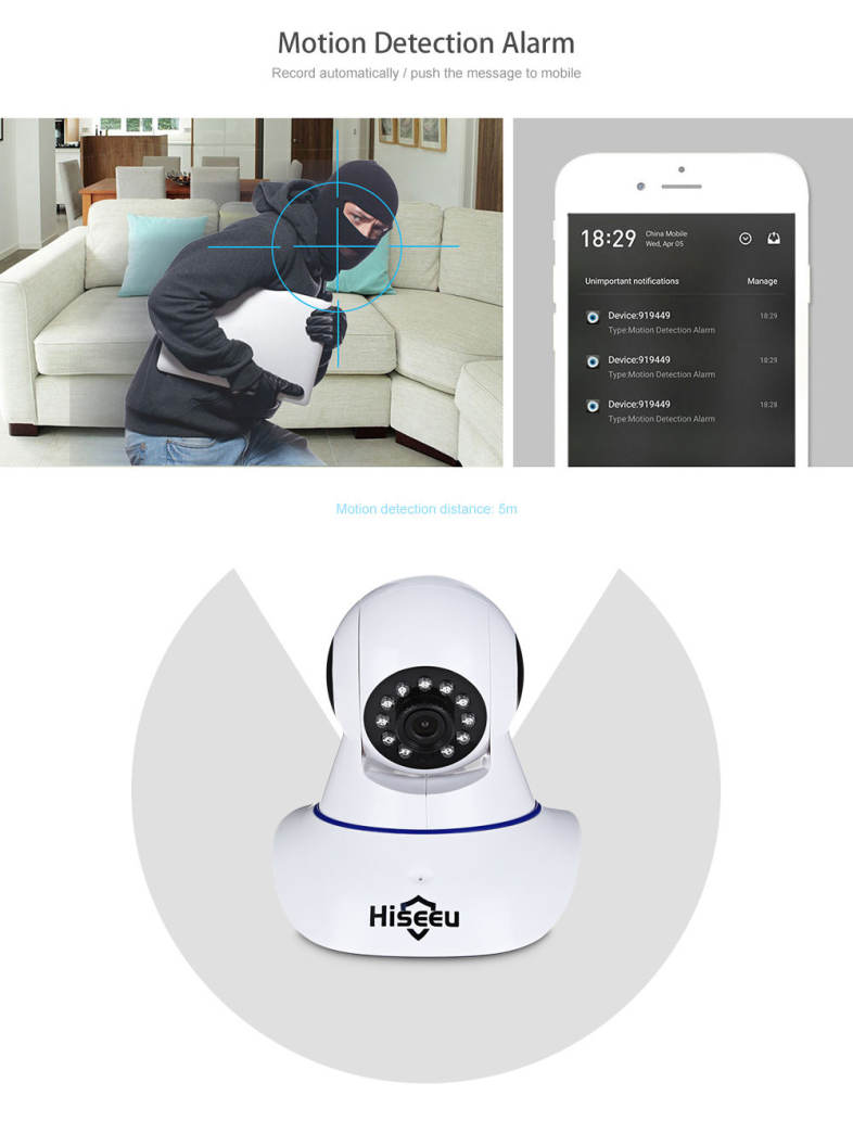 Hiseeu FH1C HD 1080P Wireless WiFi IP Indoor Security Camera IR Night Vision / Pan and Tilt / P2P / Motion Detection / AP Hotspot