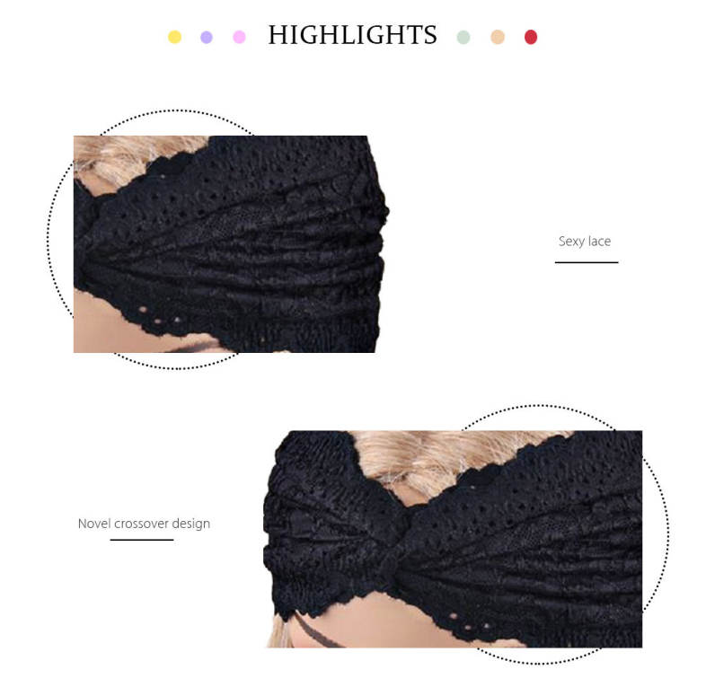 Elegant Lace Crossover Design Women Wide Headband