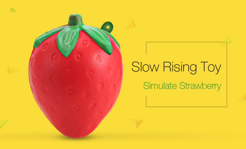 Squishy PU Sponge Slow Rising Simulate Strawberry Pendant Decoration Squeeze Toy Stress Reliever