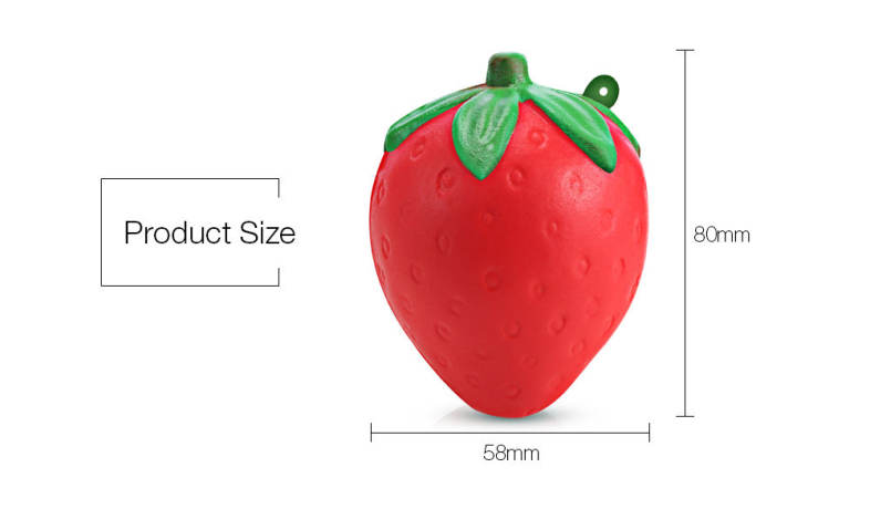 Squishy PU Sponge Slow Rising Simulate Strawberry Pendant Decoration Squeeze Toy Stress Reliever