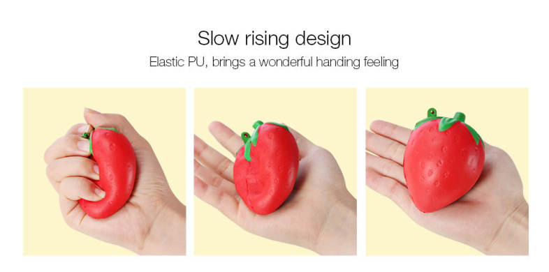 Squishy PU Sponge Slow Rising Simulate Strawberry   Peach   Banana Pendant Decoration Squeeze Toy Stress Reliever