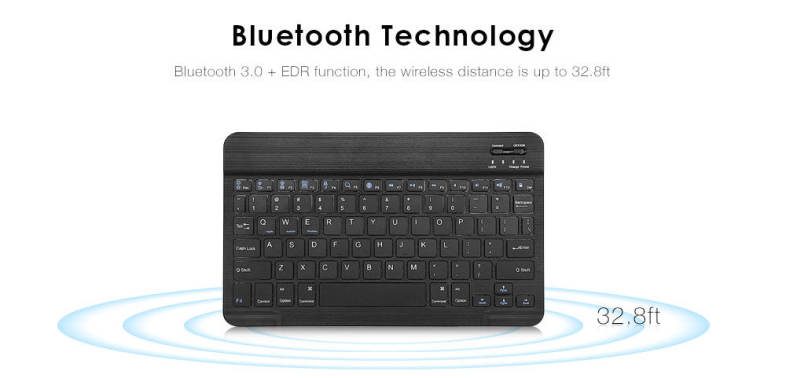 BH030C 9.7 inch Bluetooth Keyboard with Leather Case