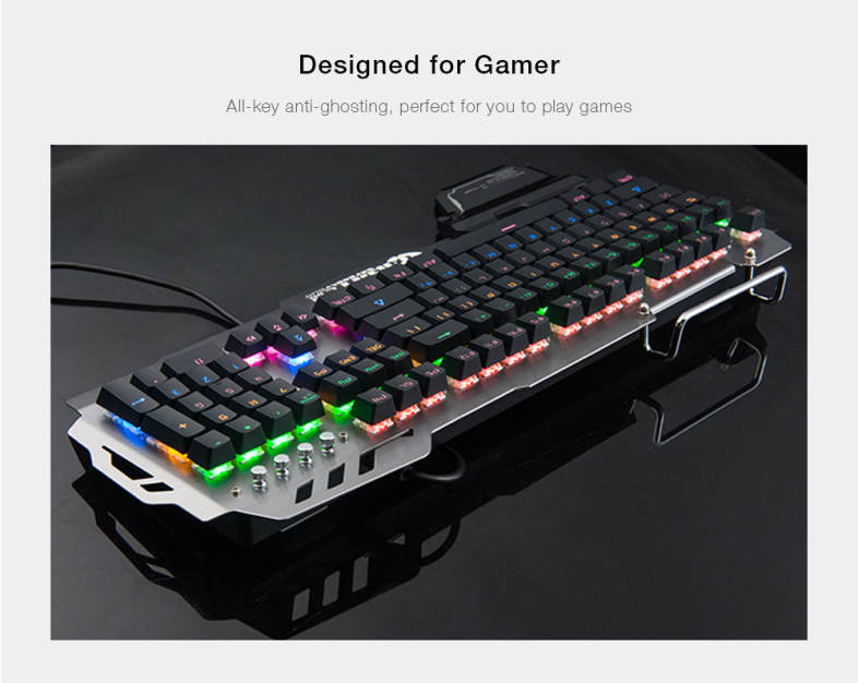 7pin PK - 900 Mechanical Keyboard for Gamers with RGB Backlight 104 Keys
