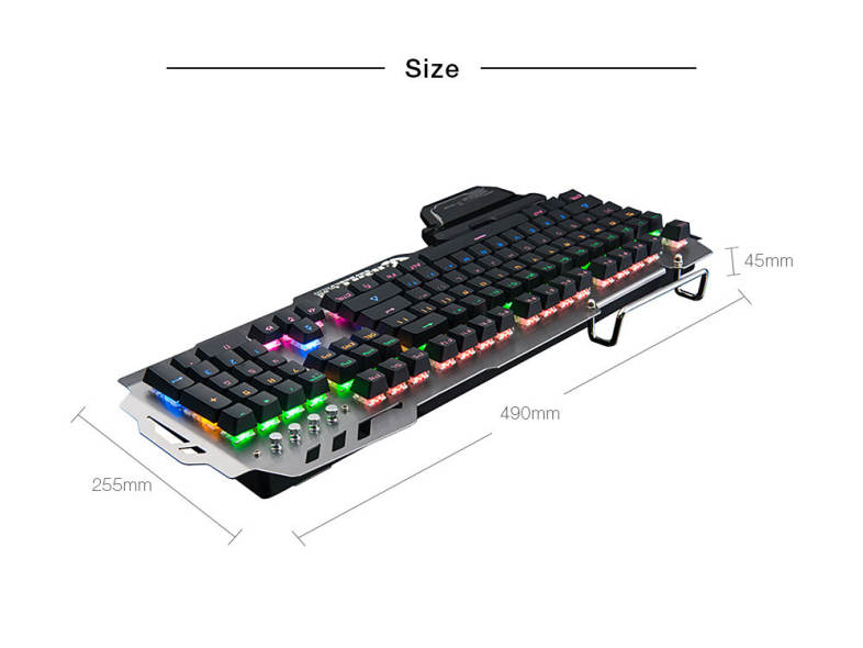 7pin PK - 900 Mechanical Keyboard for Gamers with RGB Backlight 104 Keys