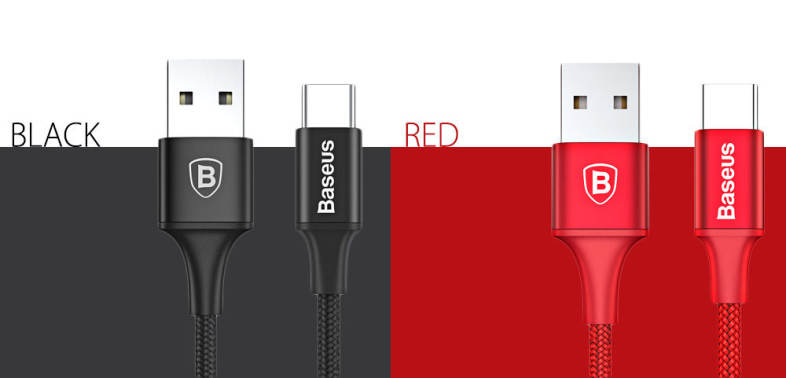 Baseus Rapid Series Type-C Cable 2A Fast Charging Data Transmission Cord with Indicator Light 25CM