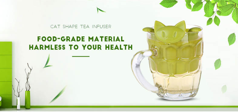 Cat Shape Tea Infuser Plastic Strainer Hole Filter