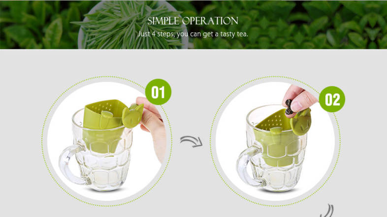 Cat Shape Tea Infuser Plastic Strainer Hole Filter