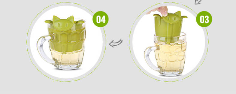 Cat Shape Tea Infuser Plastic Strainer Hole Filter