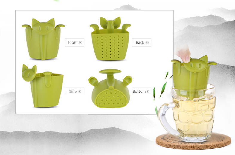 Cat Shape Tea Infuser Plastic Strainer Hole Filter