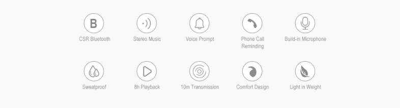 BOROFONE BE5 Waterproof Bluetooth 4.2 Sports Headphones with Microphone On-ear Control