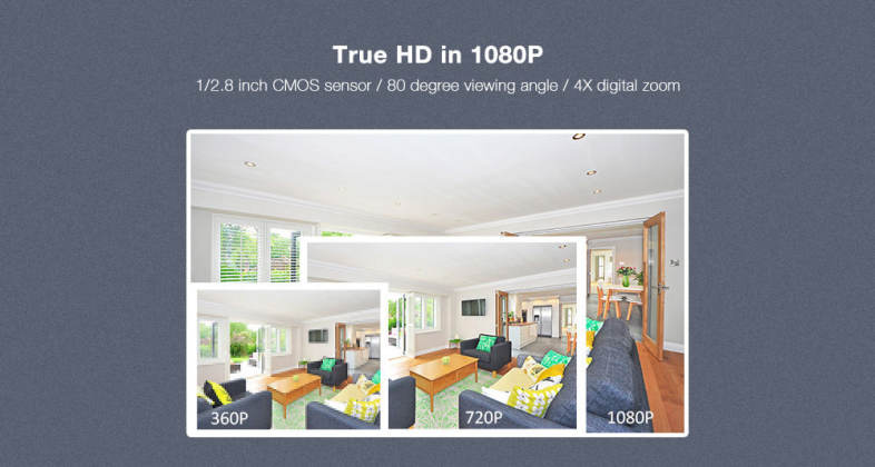 Sricam SP018 HD 1080P Wireless WiFi IP Indoor Security Camera Night Vision / P2P / Motion Detection / Pan and Tilt