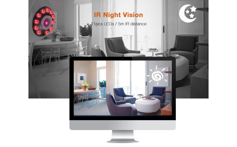 Sricam SP018 HD 1080P Wireless WiFi IP Indoor Security Camera Night Vision / P2P / Motion Detection / Pan and Tilt