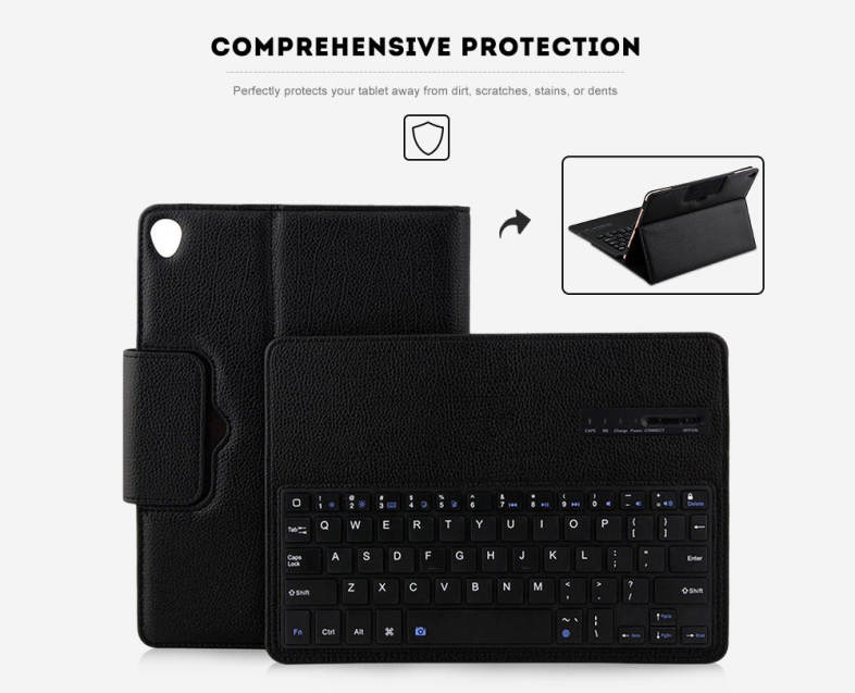 Detachable Wireless Bluetooth 3.0 Keyboard Lichee Pattern PU Leather Case Cover for iPad Pro 10.5 inch 2017